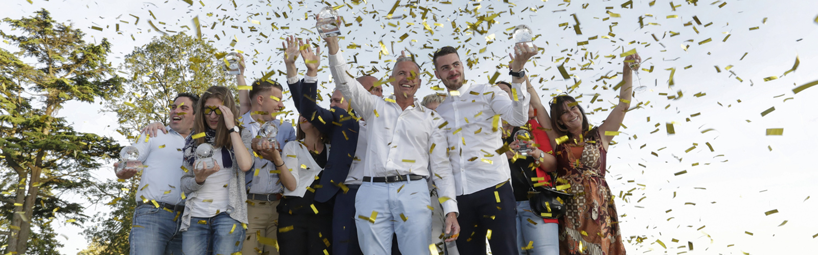 Une équipe qui gagne, sous les confettis
